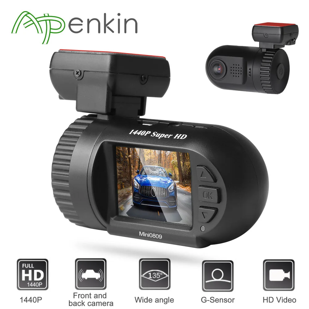 Arpenkin Mini 0809 upgrade mini0805 Dash Cam Автомобильный видеорегистратор Камера Super HD 1440P рекордер детектор движения g-сенсор gps регистратор dvr