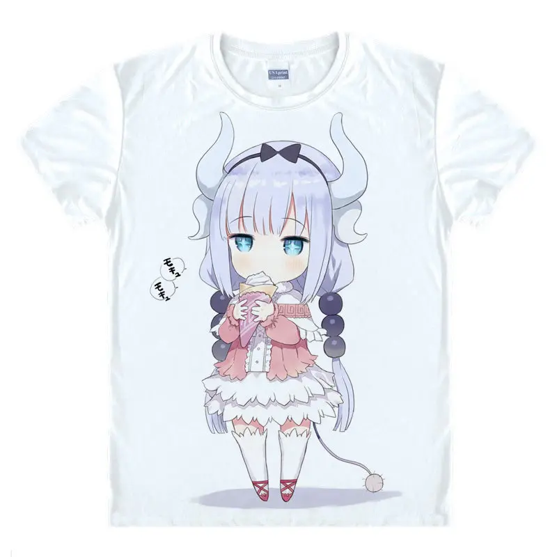 Coolprint японский футболки с рисунком дракона горничной аниме рубашка Kobayashi и Kanna Kamui