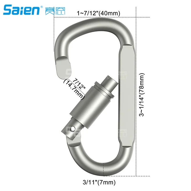 Зажим для карабина алюминиевый D-образный замок прочные и светильник большие