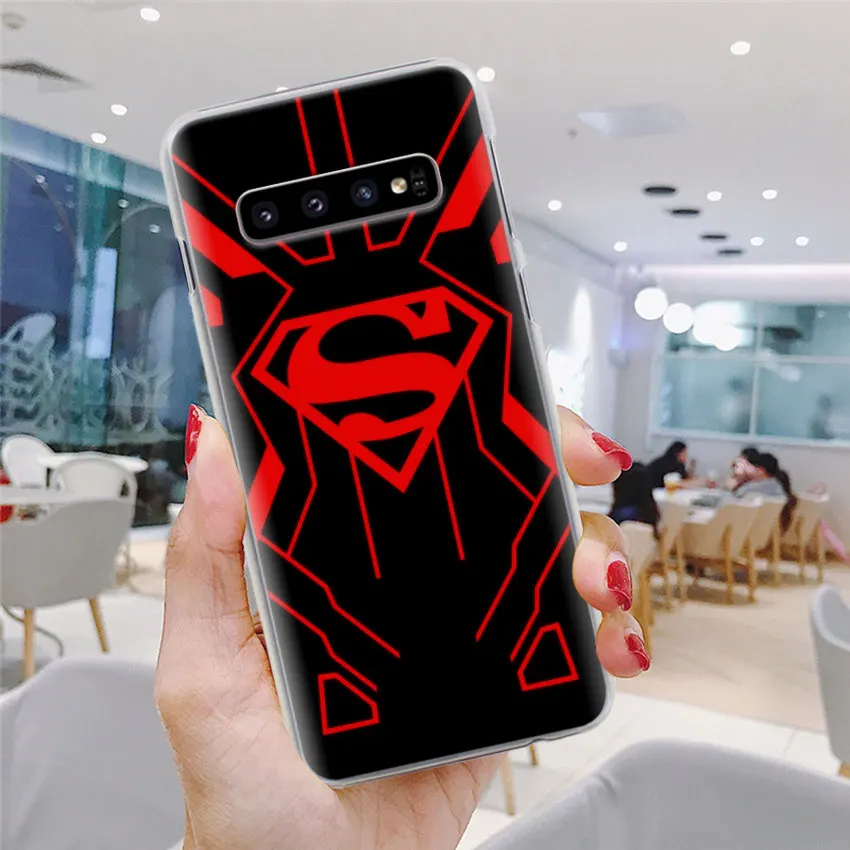 Значок "Супермен" с логотипом чехол для телефона для samsung Galaxy S10e S10 плюс S7 S8 S9 Plus, Note 8, 9, 10, плюс S10 5G M20 M30 жесткий чехол Coque