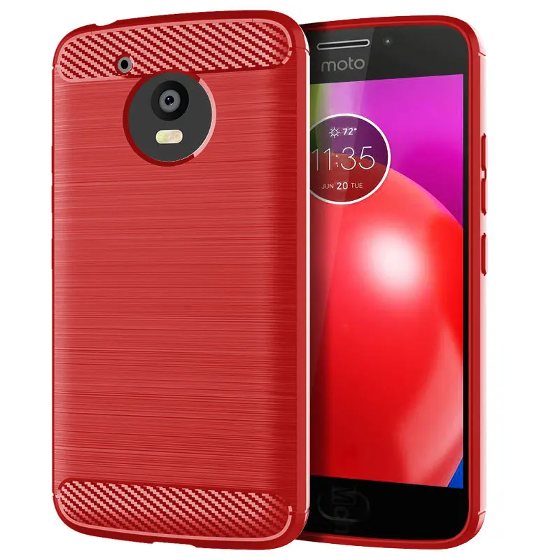 Carbon Fiber Brushed Soft TPU Phone Back Case For Motorola Moto E4 US Version Slim Armor Silicon Shockproof Cover Fundas Coque |