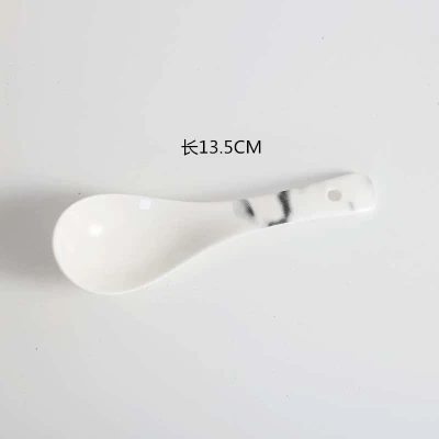 Spoon Мраморные узоры из костяного фарфора Тарелки и блюда с двойными ушами салат, торт фруктовый десертный суповой блюдо плоская тарелка посуда - Цвет: Spoon