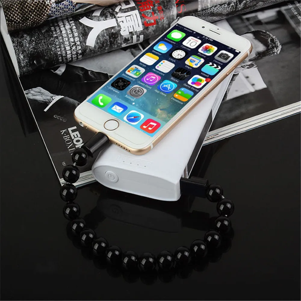 USB кабель браслет с бусинами зарядное устройство для samsung Galaxy S7 S8 Plus iPhone X 5 6 6S 7 8 xiaomi