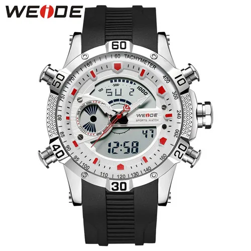 S W B WEIDE Модные спортивные часы, мужские кварцевые наручные часы, цифровые уличные мужские часы, резиновые Брендовые мужские часы, аналоговые часы с датой - Цвет: S W B