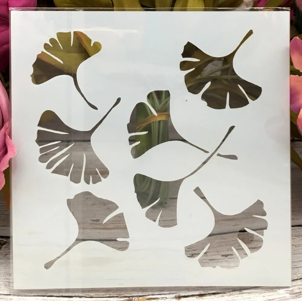Ginkgo 13 см DIY ремесло Многослойные трафареты настенная живопись штампованная для