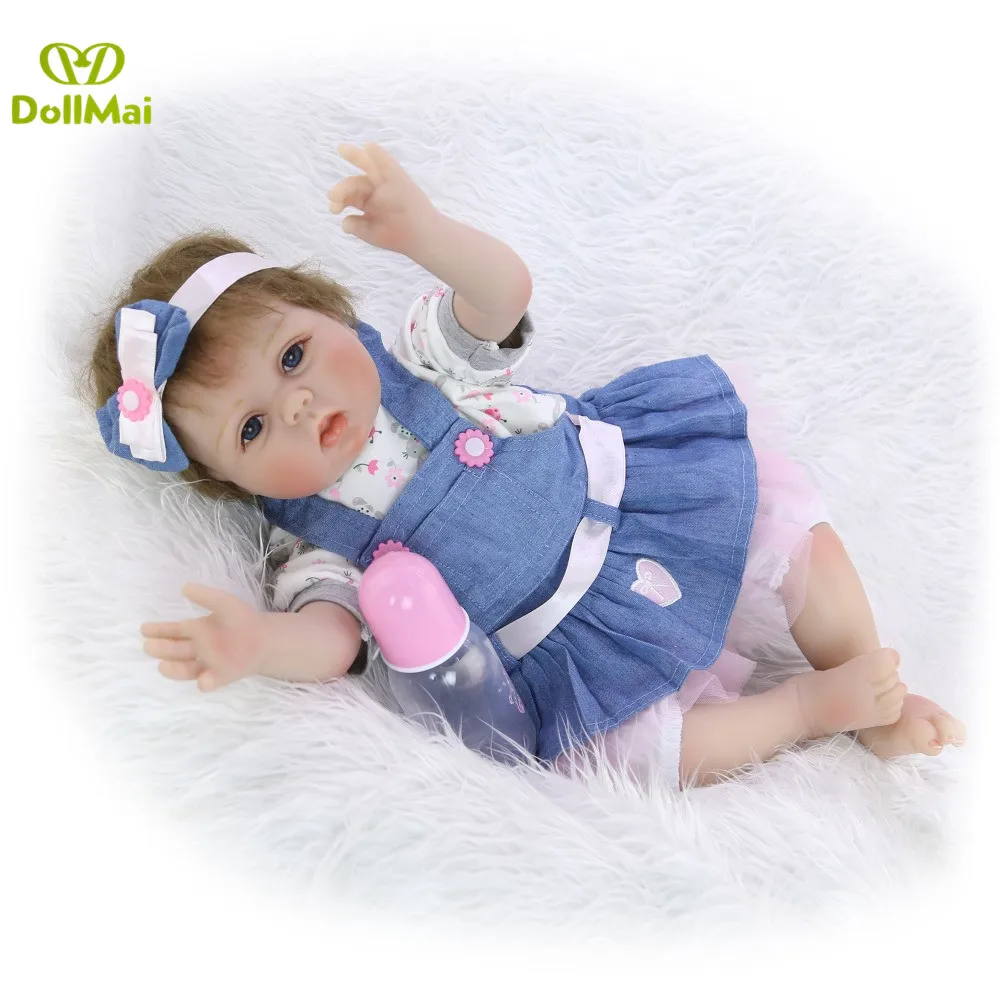 55 см Reborn Baby Doll Мягкая кукла из силикона детские игрушки Детская реборн recien nacidos