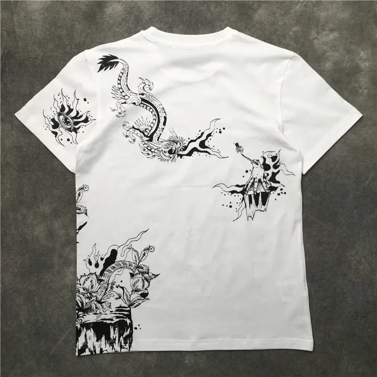 

New Novelty 2019 Men Dragon frog eye T Shirts T-Shirt Hip Hop Skateboard Street Cotton T-Shirts Tee Top kenye S-XXL #K68