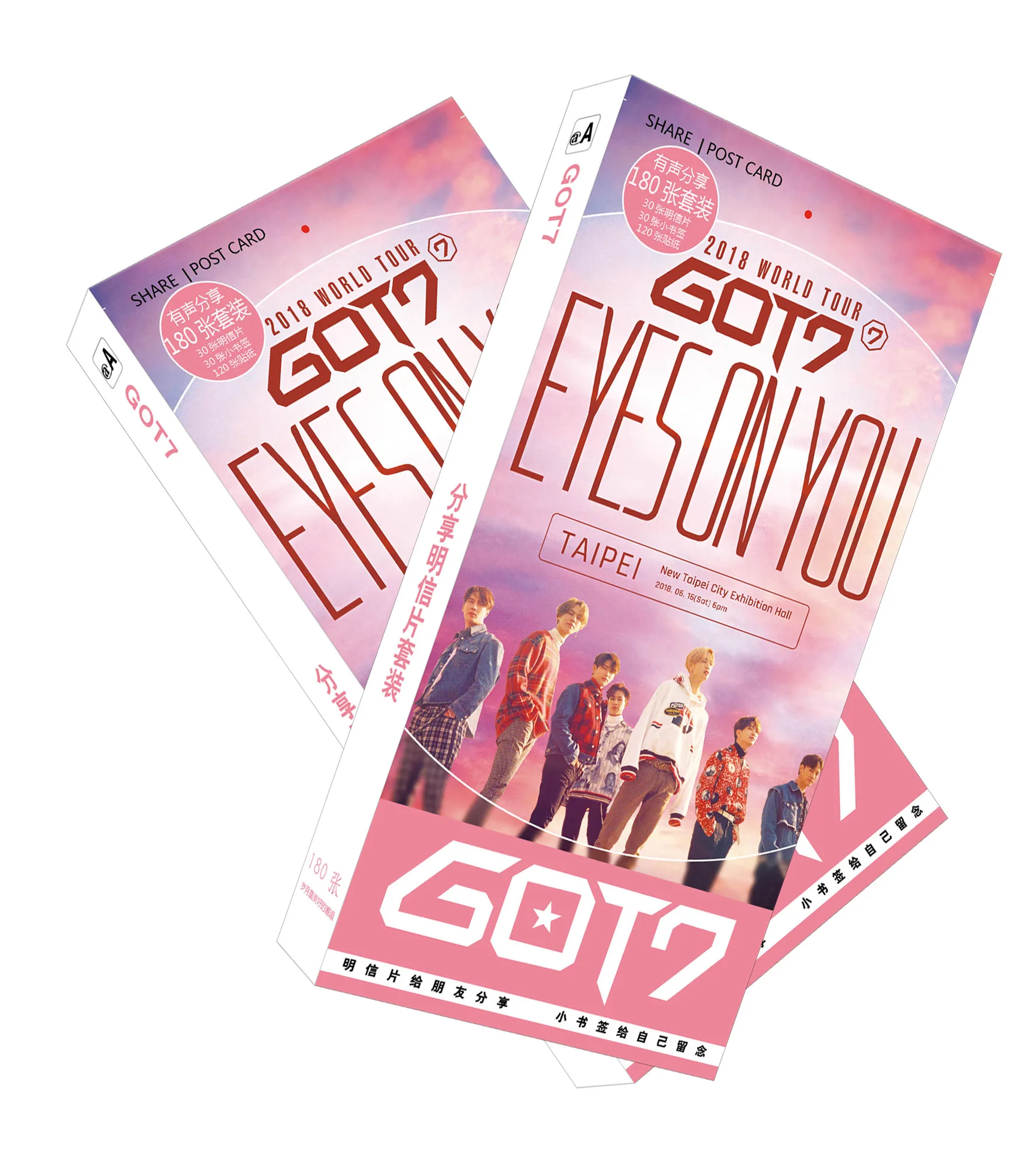 [MYKPOP]GOT7 почтовые карты 180 шт./компл. 30 + небольших карт 120 наклеек KPOP Fans коллекция
