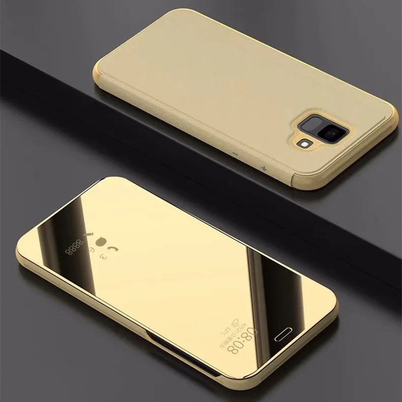 Zeallion для самсунга Galaxy A6 A6 Plus J6 J8 роскошный откидной прозрачный зеркальный кожаный чехол-подставка с окошком