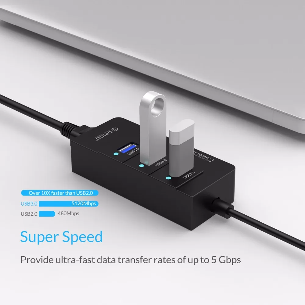 USB 3 0 разветвитель ORICO с внешней гигабитной сетевой картой RJ45 Суперскоростной 5