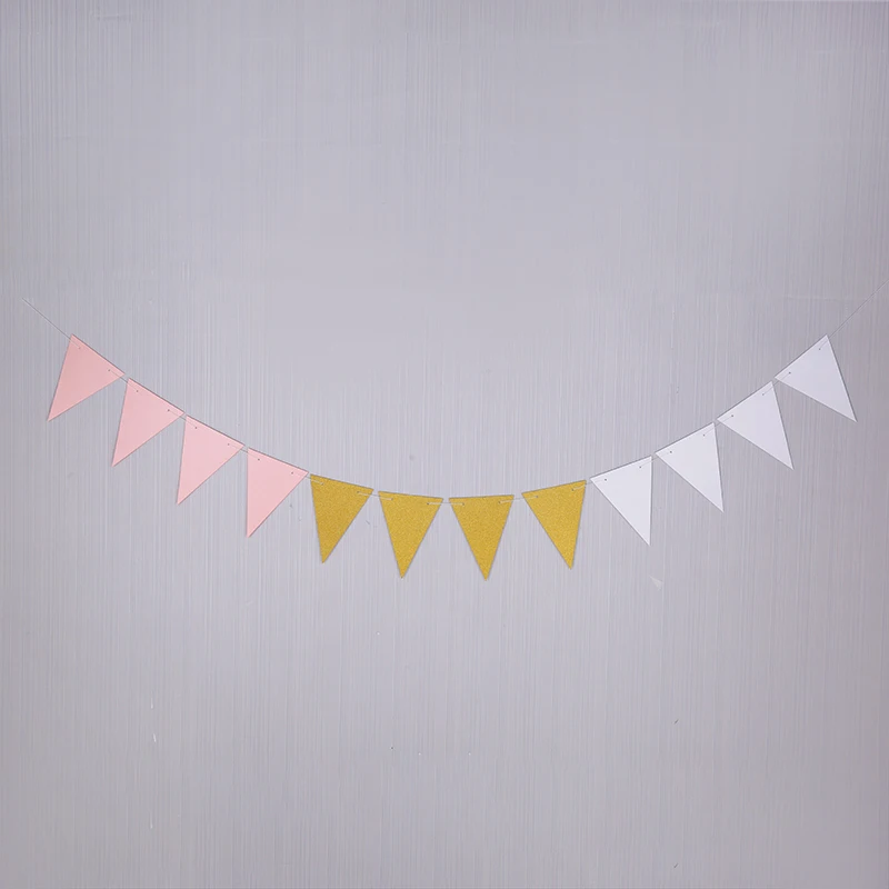 Золотые выдолбленные флаги для детского душа баннеры товары вечеринок украшение