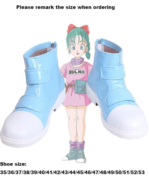 Only shoes Взрослый; Дракон бальный Z Bulma; карнавальный костюм; летнее розовое платье; женские ботинки для косплея Bulma на Хэллоуин; синяя обувь; изготовление на заказ; Любой Размер - Цвет: Only shoes