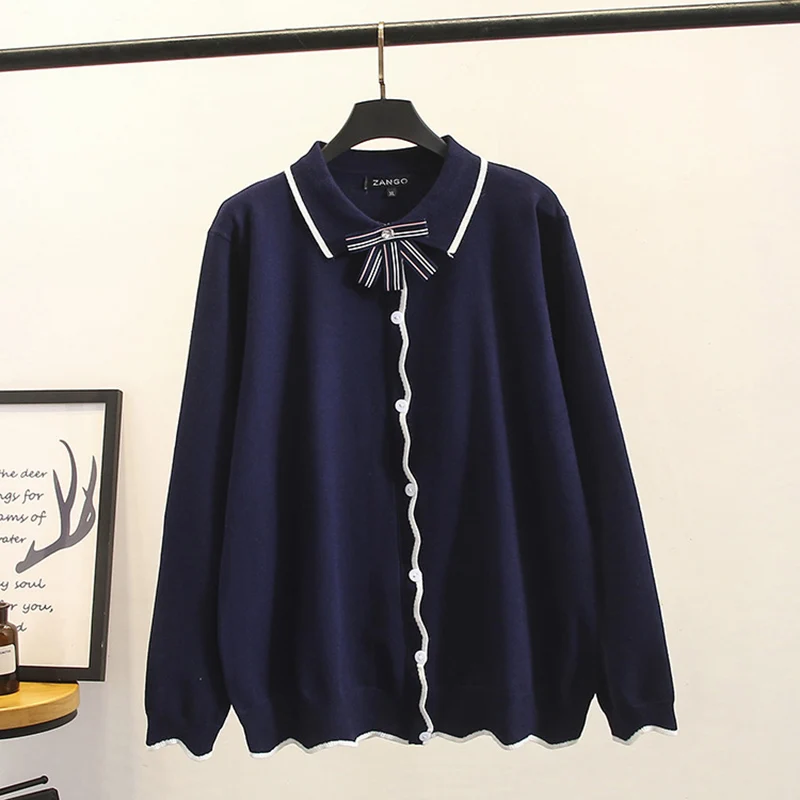 Женский трикотажный кардиган GEMUTLICH осенняя верхняя одежда с бантом и волнистой