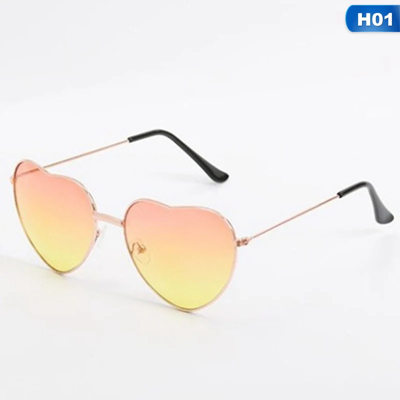 Женские солнцезащитные очки в форме сердца металлические женские брендовые