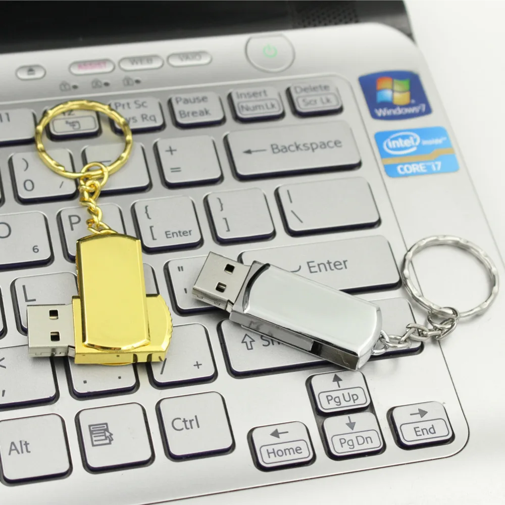 USB флеш накопитель 4 ГБ 8 16 32 золотой серебряный usb 2 0 с кольцом для ключей карта