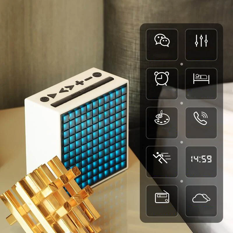 Divoom TIMEBOX беспроводной Bluetooth LED портативный динамик винтажный милый
