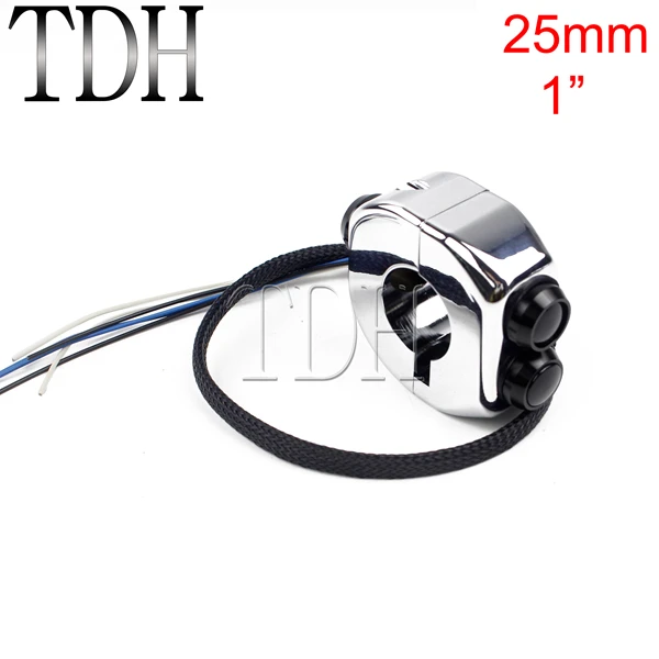 25mm chrome black 7/8in 1in крепление на руль велосипеда(переключатель пуш-ап путтонь Cafe Racer на включения/выключения M-блок 3 переключатели стартер, клаксон светильник переключатель 22 мм 25 мм Универсальный - Цвет: 25mm chrome black
