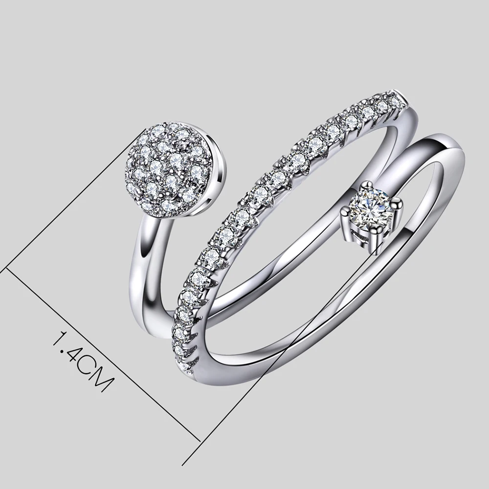 

Stunningly beautiful! 2 roll design ring in size 5/6/7/8/9/10 for women OL jewelry cubic zircon Aneis Anillos Anel female rings