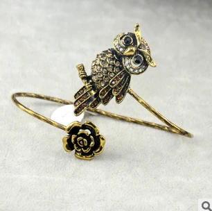 Винтажный браслет с совой/сычем/совой рабским браслетом/запястьем/популярными женскими браслетами/женской браслеткой/браслет/браслетом/браслетом.