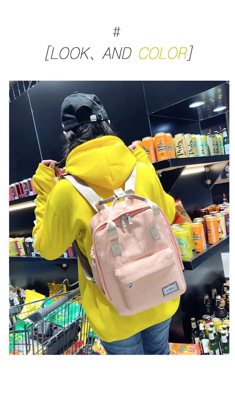 Harajuku минималистичный водонепроницаемый холщовый рюкзак небольшой свежий Женский на корейском студенческом рюкзак для путешествий сумка ветер