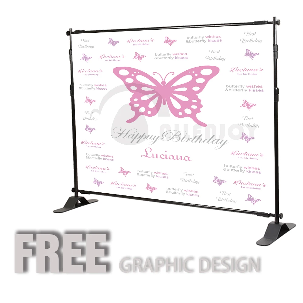 Allenjoy виниловые фоны для фотографии розовая бабочка милый фон дня рождения