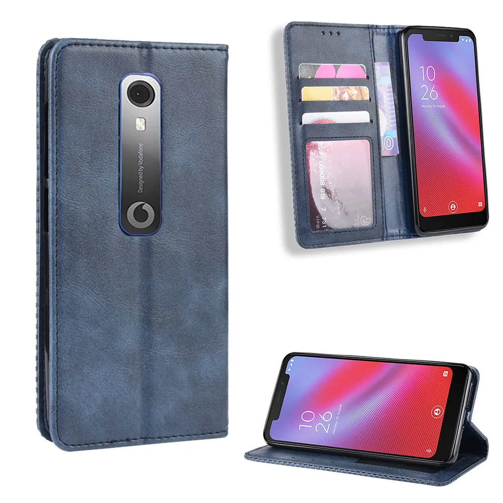 Для Vodafone Smart N10 VFD630 чехол бумажник с откидной крышкой Стильный винтажный кожаный