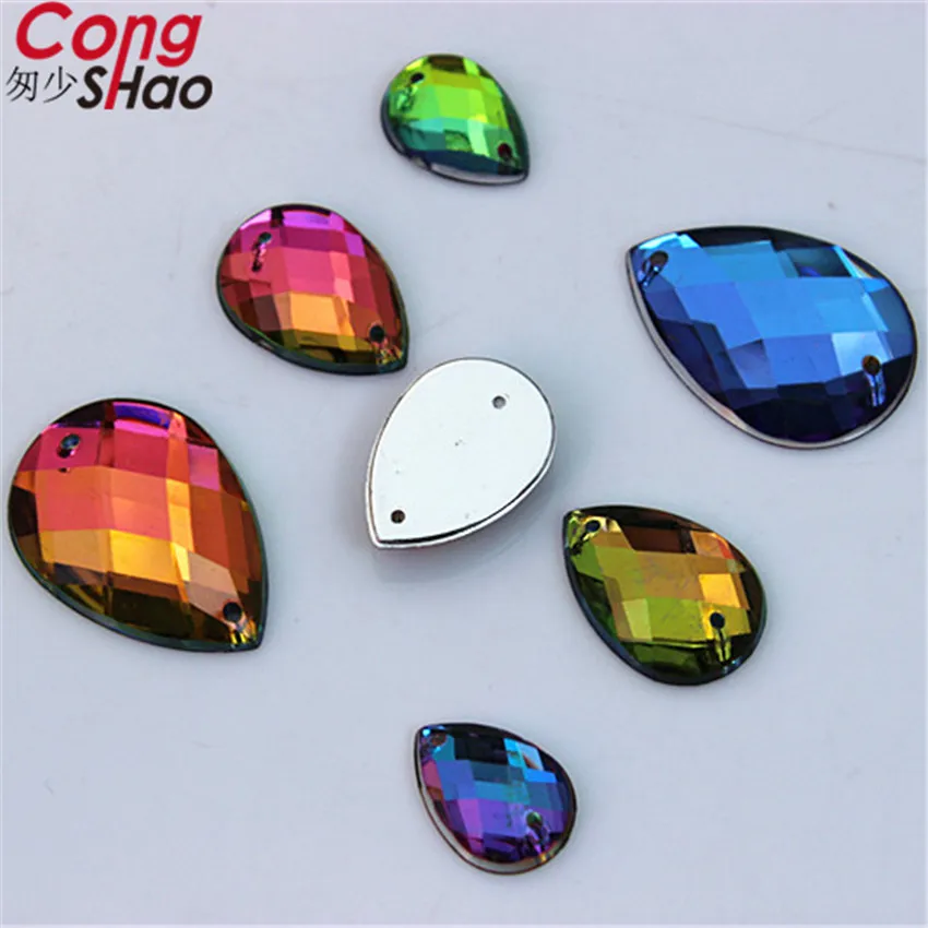 Камни и кристаллы цвета радуги Cong Shao 50/100 шт. акриловые стразы с плоским