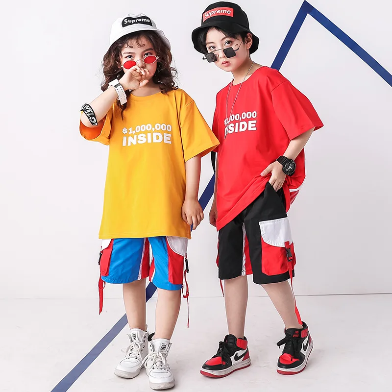 

Children Jazz Dancing Costumes for Girls Boys Sweatshirt Top Jogger Pants Ballroom Hip Hop Dance Clothes Fashion Show Dance Wear