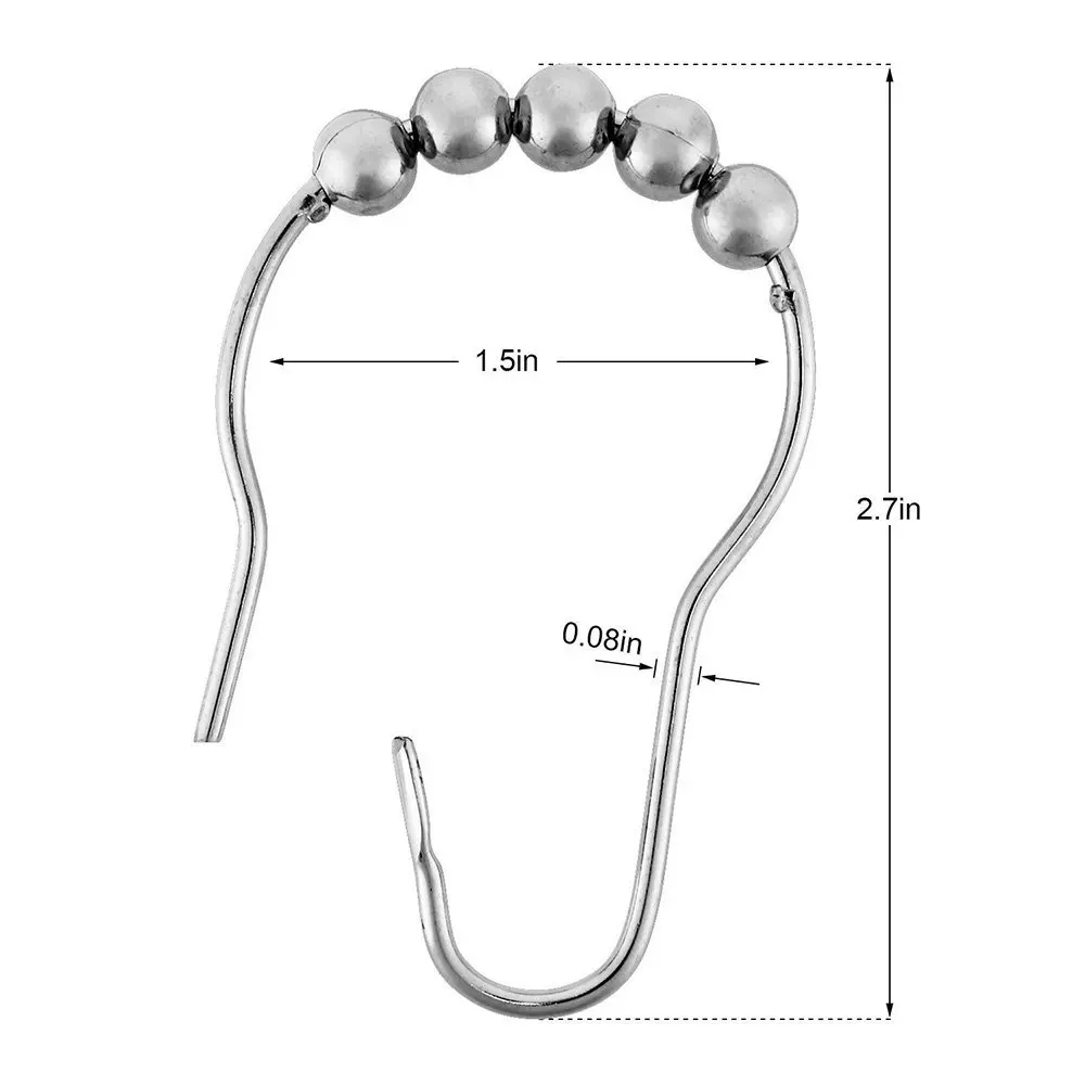 Крючки для душевой занавески металлические серебряные нержавеющие душа