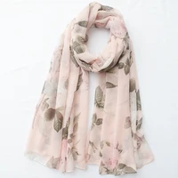 new thin scarf scarves pink printed cotton and linen japanese small fresh travel sunscreen shawl scarves beach towel