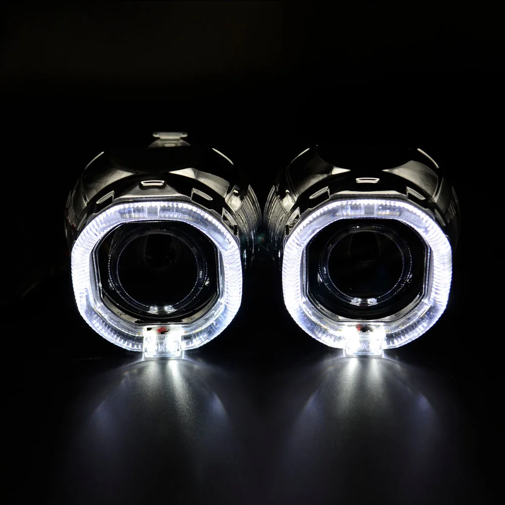 2 5 дюймов Мини hid Биксеноновая линза для проектора автомобиля DRL квадратный день