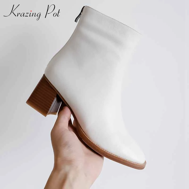 Krazing Pot/из коровьей натуральной кожи сохраняющие тепло с круглым носком в