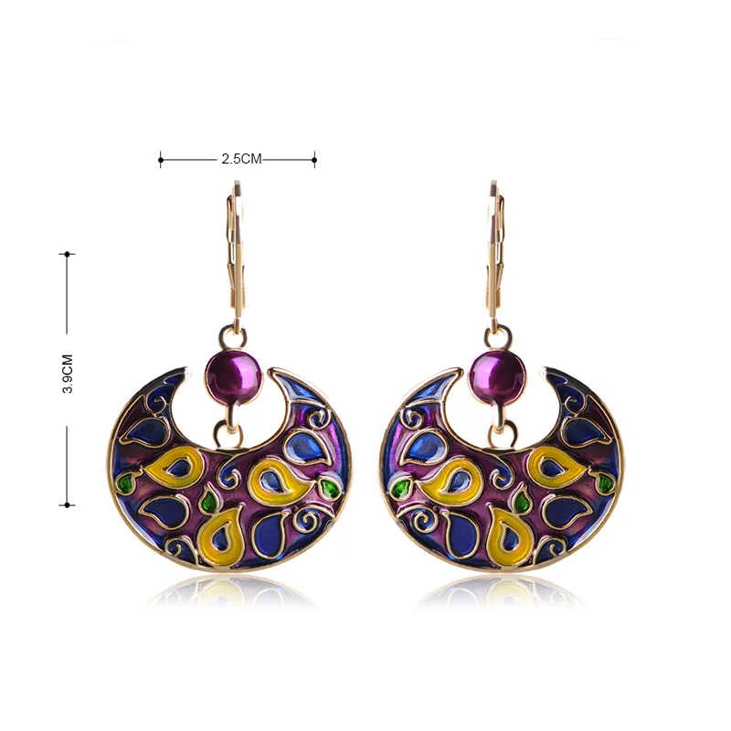 Женский комплект из колье и серёг с эмалью | Украшения аксессуары