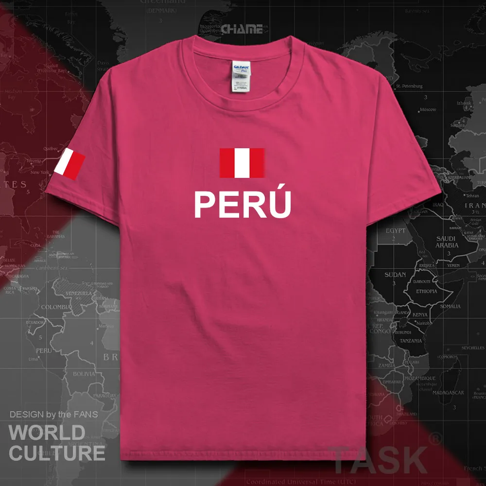 Перу перуанские мужские футболки мода 2017 Джерси хип хоп страны хлопковая