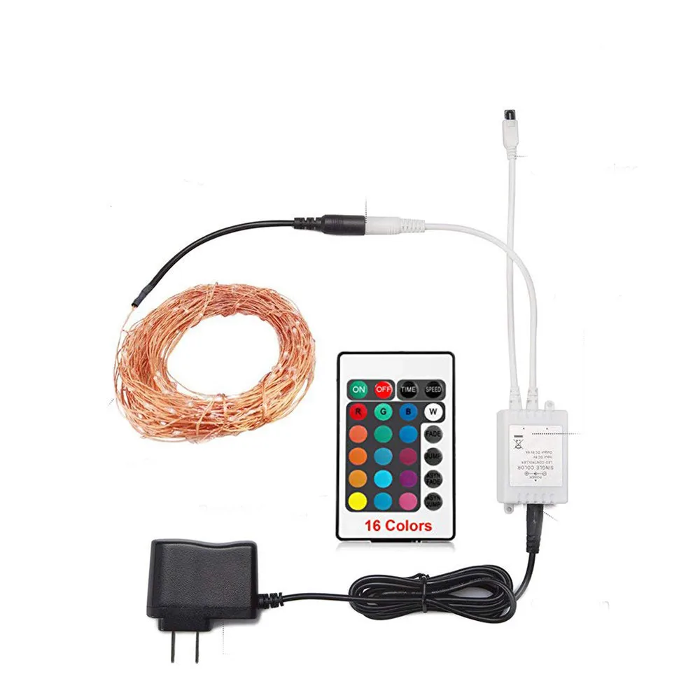 10 м/компл. Рождественский Декор гирлянды плагин Мульти Цвет изменения 100 шт.