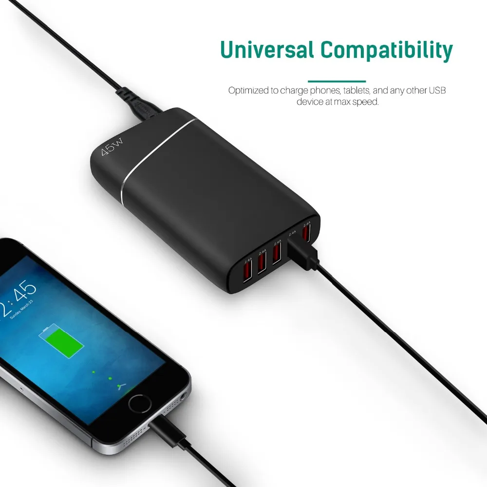 Wavlink USB 3 0 настенное зарядное устройство/настольная 5 портовая дорожная Быстрая