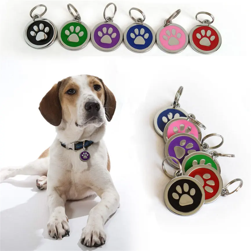 Anti-Lost Pet Dog Cat Name Address Label Tag ID Tags Identity Card 2.5*2.5cm Random Dropshipping &amp109 |