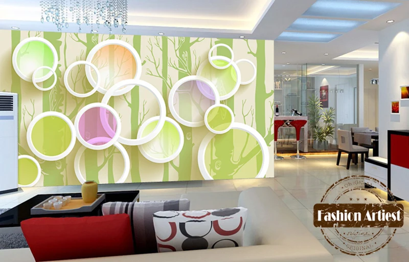 Пользовательские 3d Современные Абстрактные Художественные обои роспись цвет