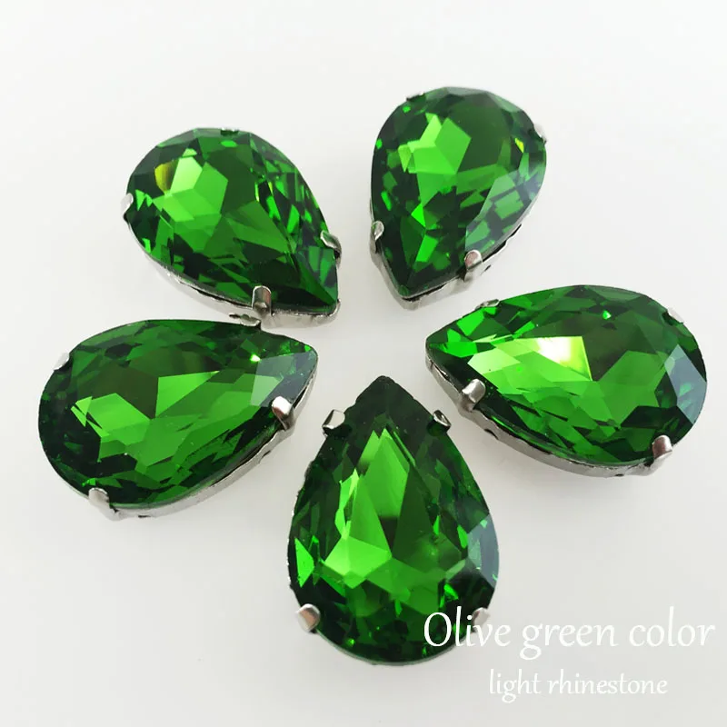 Форма dr высокое качество стеклянные стразы Пришивные с когтями серебристым