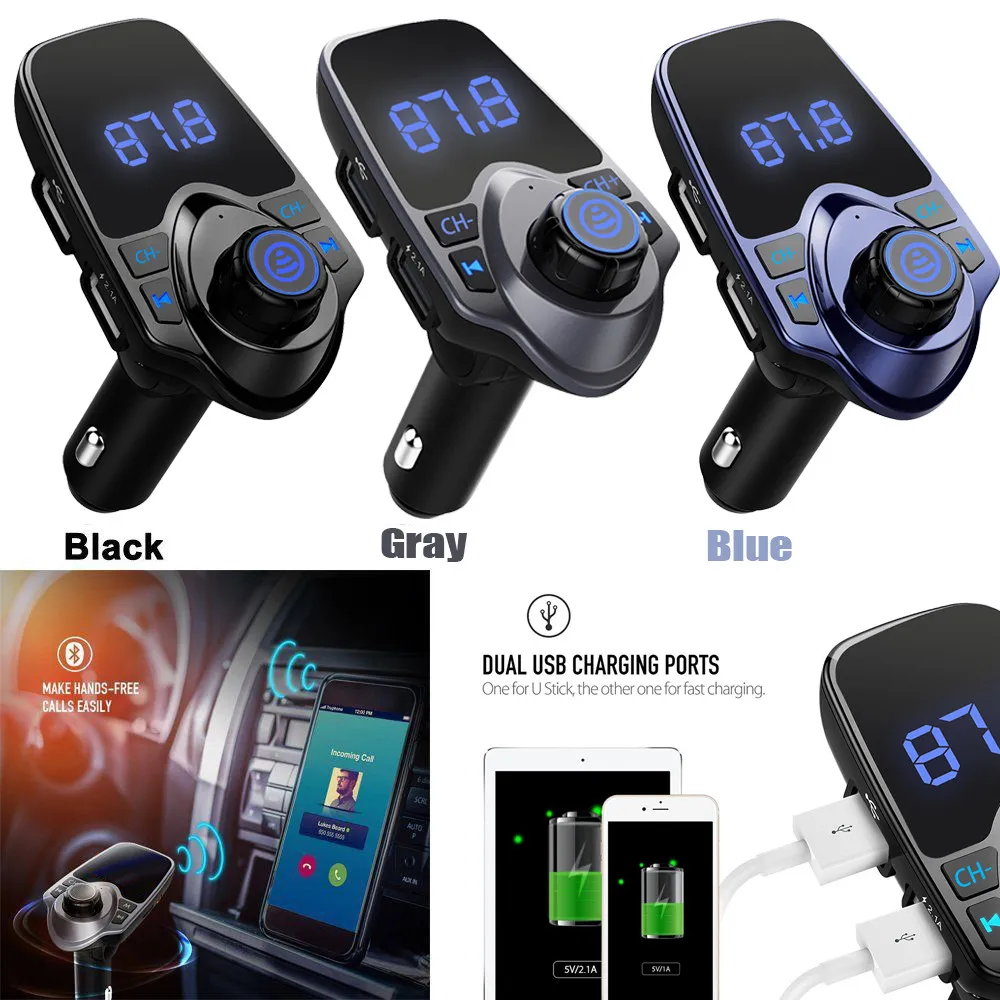 Авто Многофункциональный Car Kit Беспроводной Bluetooth Handsfree fm передатчик MP3 плеер Dual USB
