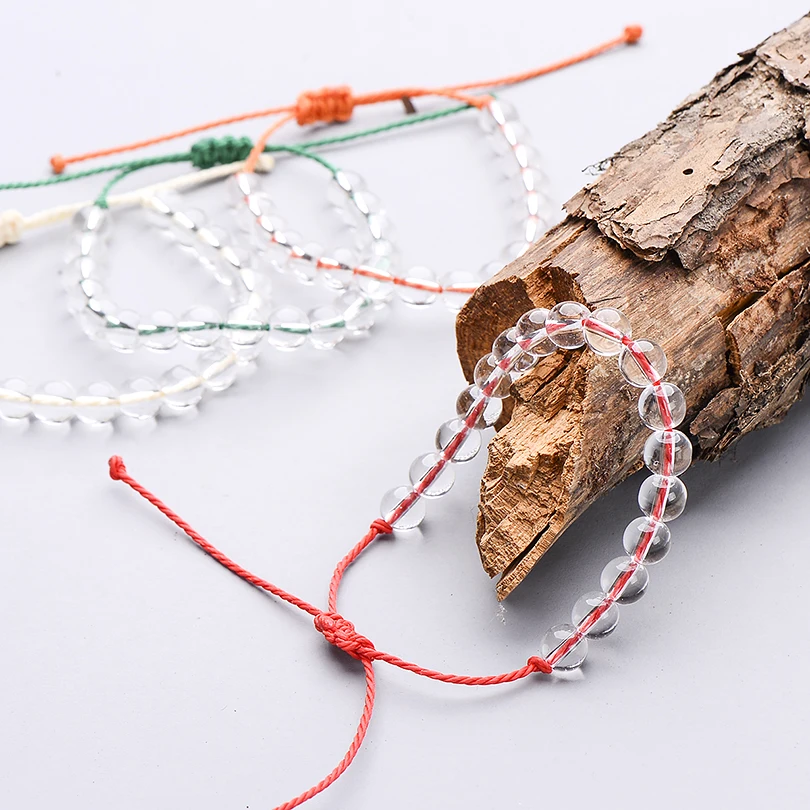 Прозрачный Природный камень из бисера браслеты для мужчин в стиле Бохо ручной