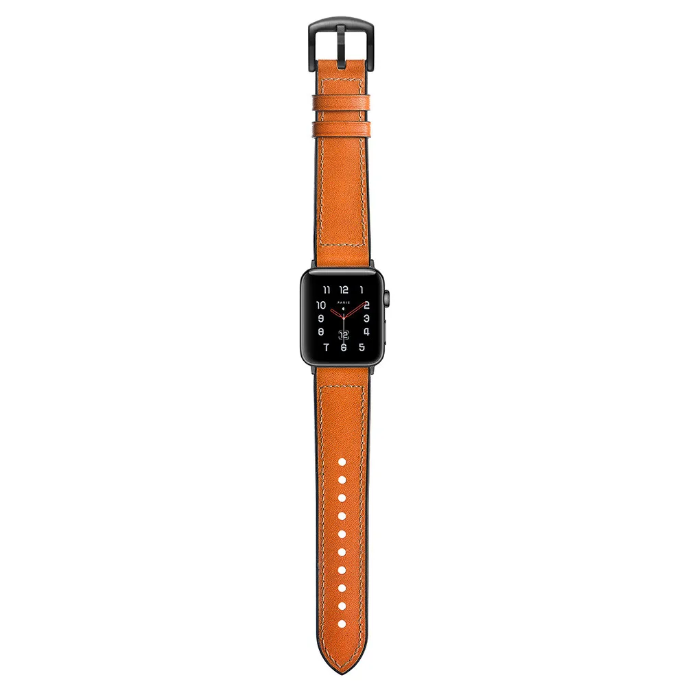 Ремешок из натуральной кожи для Apple Watch Band Series 6 SE 5 4 3 2 44 мм 40 42 38 | Наручные часы