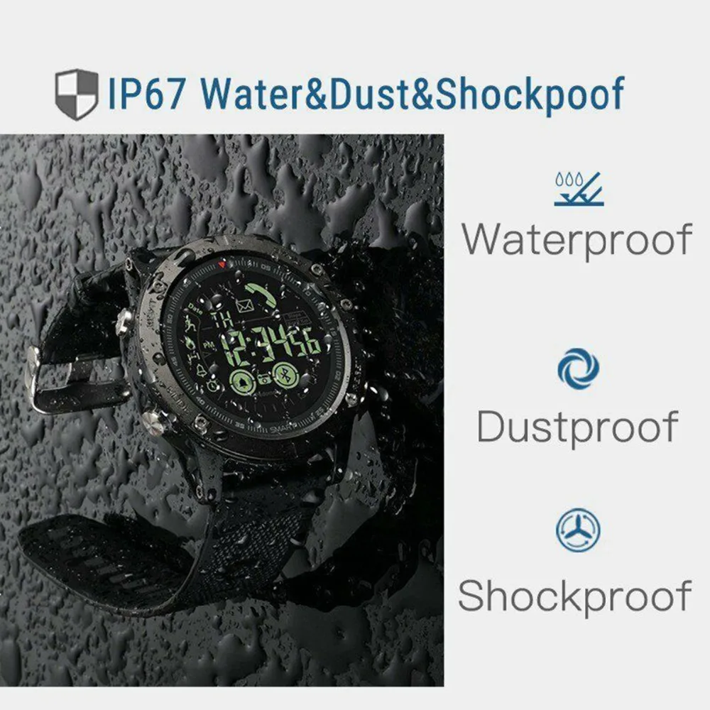 SOONHUA уличные спортивные водонепроницаемые смарт-браслеты Bluetooth V4.0 долгий режим ожидания Смарт-часы тактические военные дистанционные часы с камерой