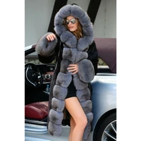 bffur women real fur coats winter outfits high quality whole skin genuine mink fur coats with fox fur hood thick warm fur outfit