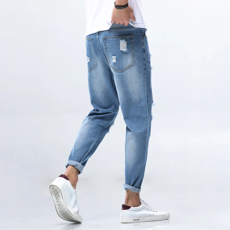 Модные мужские джинсы однотонные узкие брюки хлопковые карго простые цветные