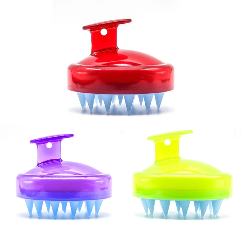 Портативная расческа для мытья волос силиконовая массажная насадка головы