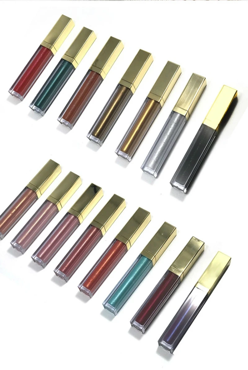 Hot sell Waterproof 15 Colors Shimmer Shiny Liquid Lip Gloss Glitter Lipgloss No Logo Makeup Lip Gloss Lipstick sticks 45pcs