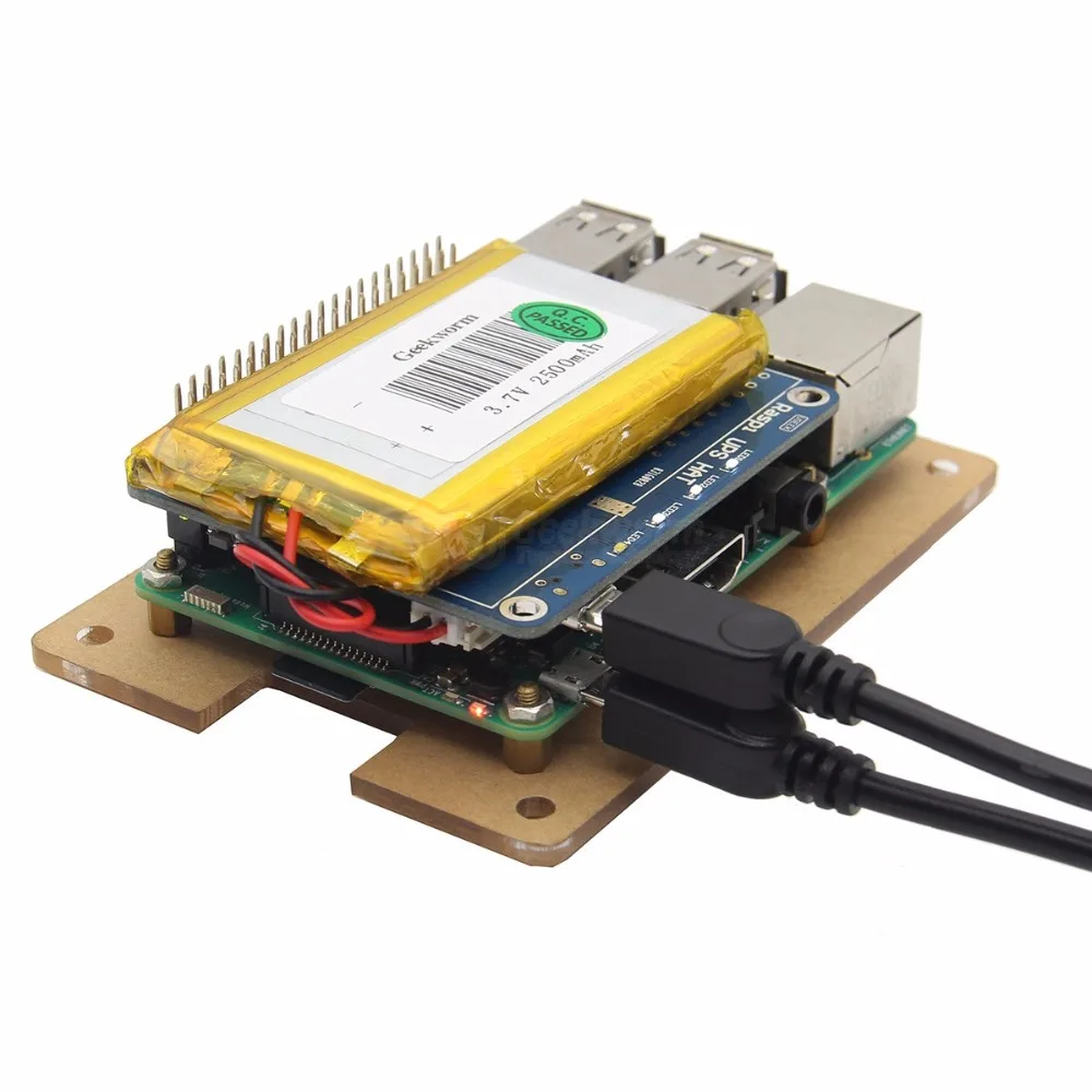 Зарядный кабель Geekworm Raspberry Pi плата расширения мощности с одного USB на два Micro для UPS