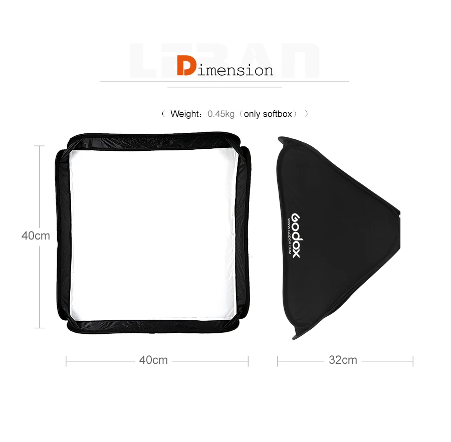 Godox 40x40 см 1"* 15" Сумка-софтбокс комплект для студийной вспышки подходит для Godox s-типа Bowens Elinchrom Mount(только софтбокс