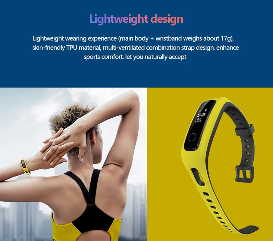Huawei Honor Band 4 смарт-браслет 2.5D стекло сенсорный экран Bluetooth монитор сердечного ритма Поддержка Android и IOS